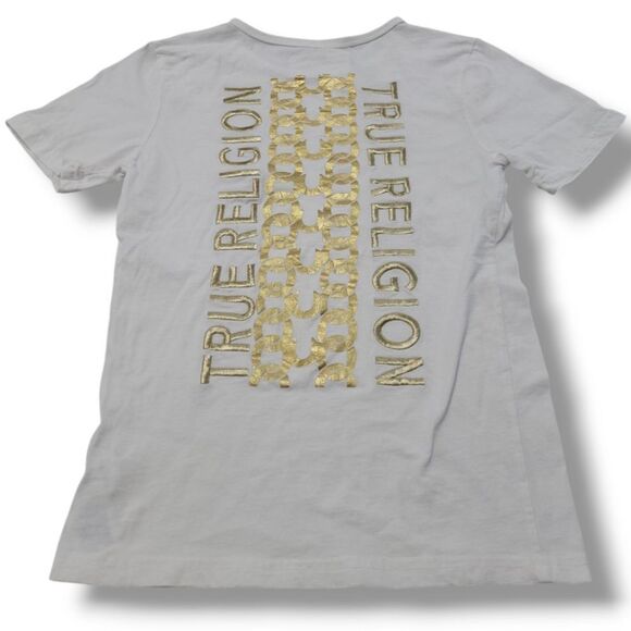 True Religion Shirt Size Medium (10-12) Kids Youth Size Graphic Tee Embroidered - Picture 4 of 7